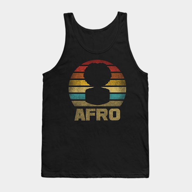 Afro Girl Hair Retro Vintage Sunset Tank Top by The Agile Store